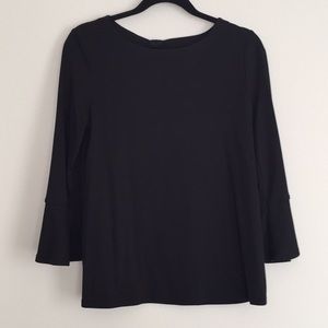 Loft black bell-sleeved top